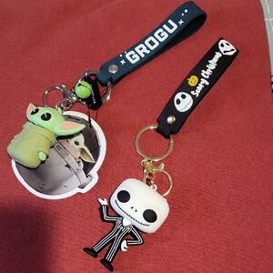 Grogu and Jack Skellington Keychain Set